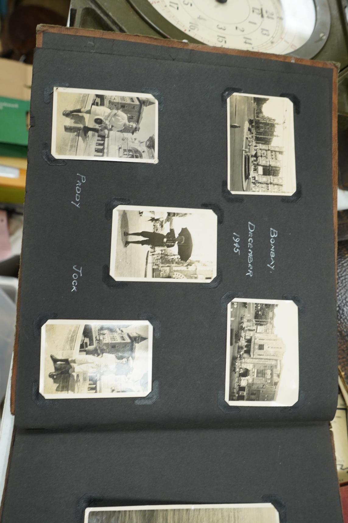 Four early 20th century photograph albums of military, naval and aviation interest, including; naval officers, sailors, ships and harbours, personal photographs, HMS Colossus, Cape Town in January 1946, RAF aircraft incl